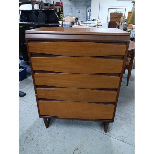 636 - A White & Newton Mid Century Design Teak Tallboy Chest of Drawers 80x110x44cm