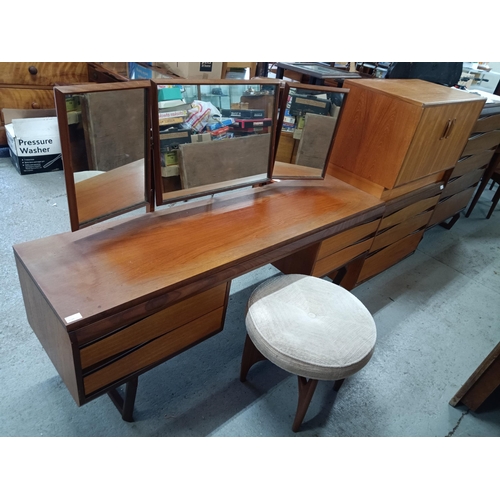 637 - A White & Newton Mid Century Design Dressing Table with Stooll 164x45x114cm