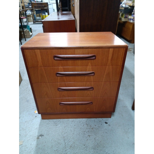 655 - A G-Plan 4 Drawer Lowboy Chest of Drawers