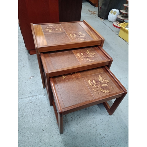 668 - A Tile Topped Mid Century design Nest of Tables