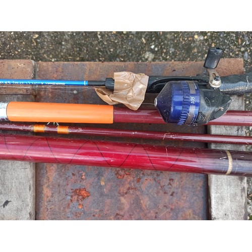 104 - Assorted Fishing Tackle , Shakespeare Telescopic Whip, Sea Fishing Boat Rod, Small Bait Casting Rod ... 