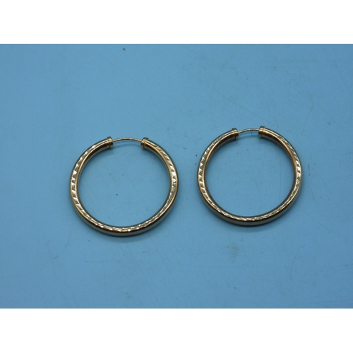 480 - A Pair Of 9ct Hoop Earings.