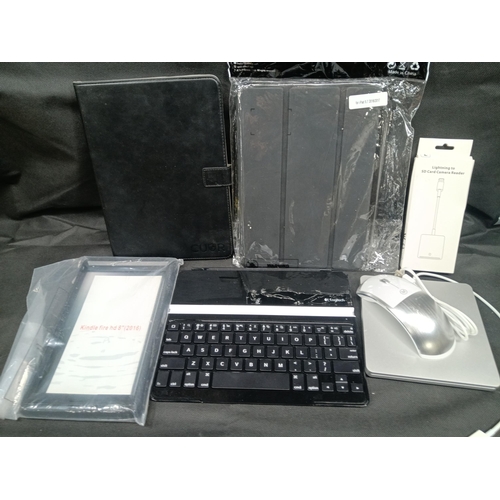 295 - A Quantity ogf Apple, Pc and Tablet Accessories including Logitech Bluetooth Keyboard, Apple CD Rom ... 