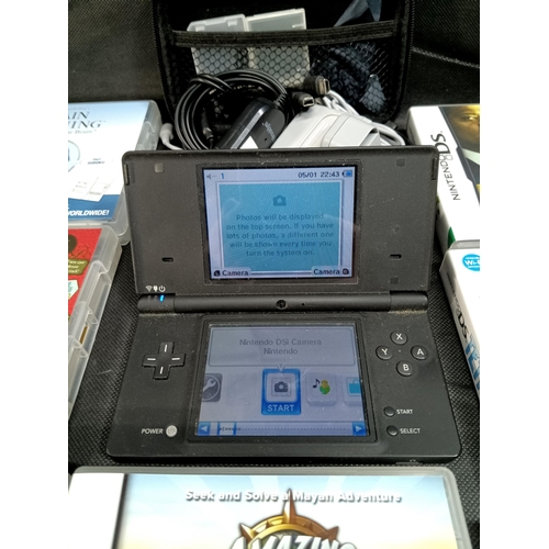 305B - A Black Nintendo DS with 10 x Games and Accessories