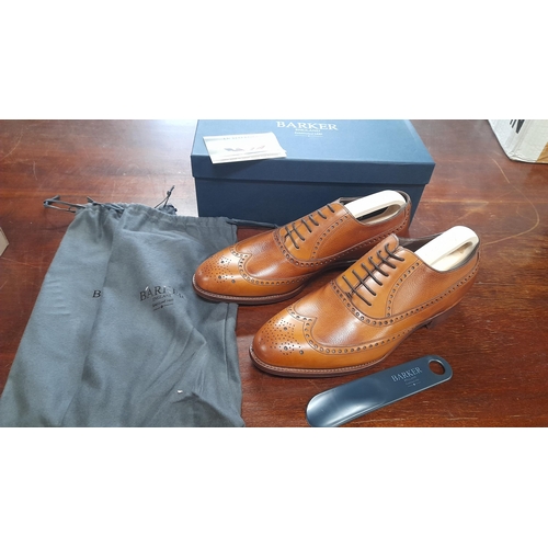 770 - Barkey Bailey Cedar Hand Painted Brogues - Calf Leather with Natural Finish , Hand Stich Detail, Ama... 