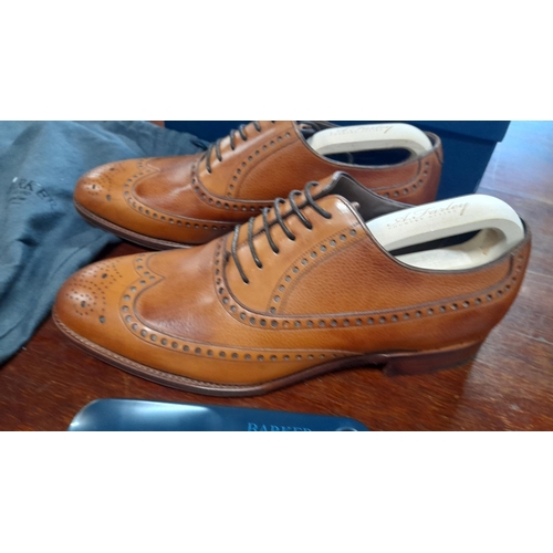 770 - Barkey Bailey Cedar Hand Painted Brogues - Calf Leather with Natural Finish , Hand Stich Detail, Ama... 