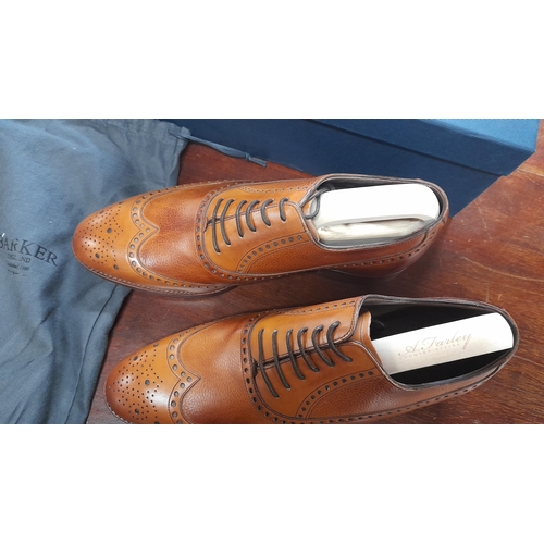 770 - Barkey Bailey Cedar Hand Painted Brogues - Calf Leather with Natural Finish , Hand Stich Detail, Ama... 