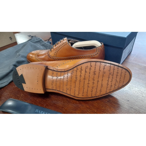 770 - Barkey Bailey Cedar Hand Painted Brogues - Calf Leather with Natural Finish , Hand Stich Detail, Ama... 