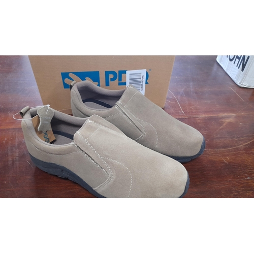 777 - PDW Rhyno Leather Upper Slip on Taupe Shoes Size 10