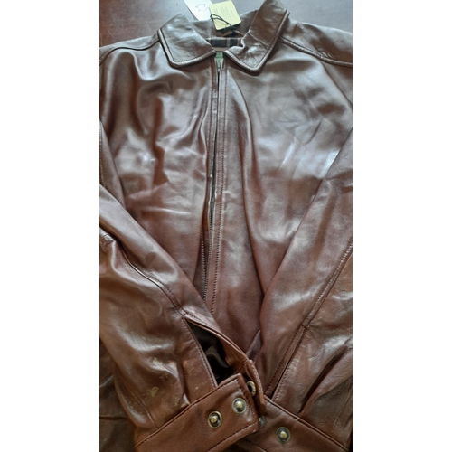 769 - Hidepark Chestnut Colour Leather Jacket Size 2XL, Check Interior, Slight Marking to Cuff on Sleeve w... 