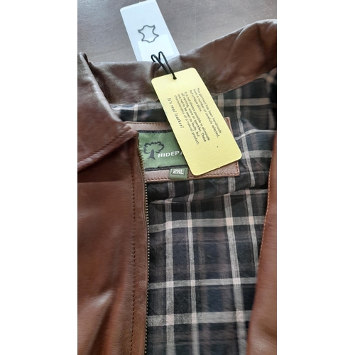 769 - Hidepark Chestnut Colour Leather Jacket Size 2XL, Check Interior, Slight Marking to Cuff on Sleeve w... 