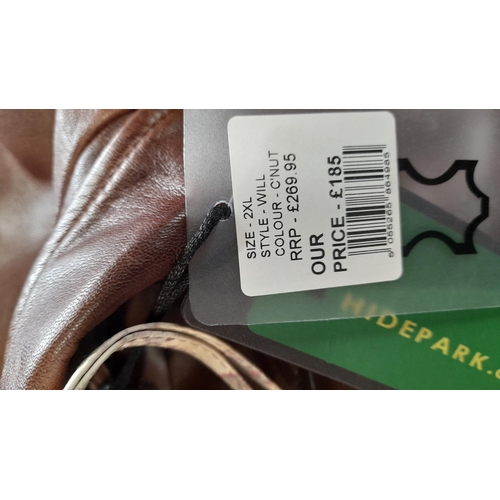 769 - Hidepark Chestnut Colour Leather Jacket Size 2XL, Check Interior, Slight Marking to Cuff on Sleeve w... 