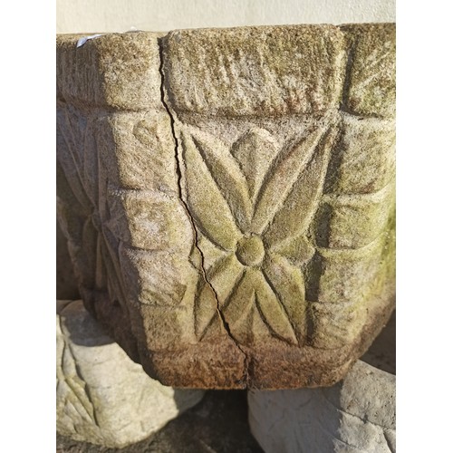 9 - 3 x Stone Planters (Matching) - 1 with large crack