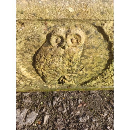 13 - Willowstone Manhole Cover Planter with Owl Design 70cm x 52cm x 20cm