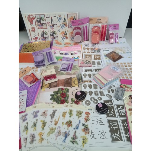 332 - Decoupage Card Craft and Sticker Sheets Approx 400 - 500 Sheets plus Tags and Ribbons