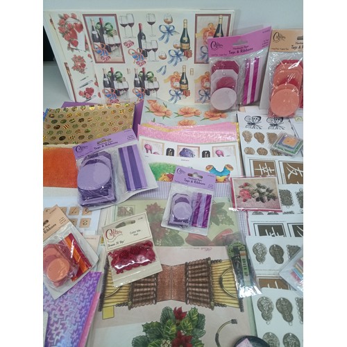 332 - Decoupage Card Craft and Sticker Sheets Approx 400 - 500 Sheets plus Tags and Ribbons