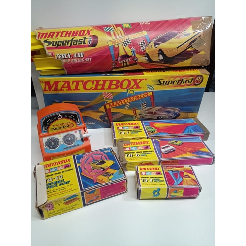 A Qty of Vintage Matchbox Model Car Superfast Track and Accessories