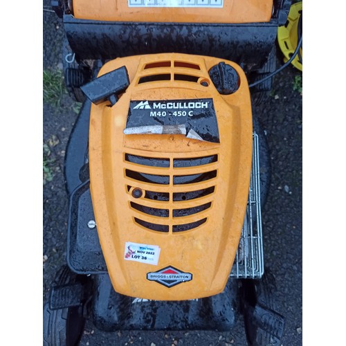 36 - Mc Culloch Petrol Lawn Mower With Grass Box.