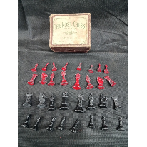 217B - The Rose - Vintage Metal Chess Set 32 Pieces