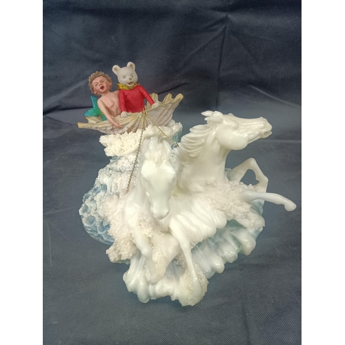 539 - An Arden Sculptures R100 Rupert The Bear - King Neptune's Horses Limited Edition 32cm x 24cm x 20cm