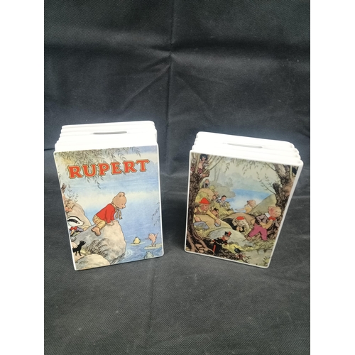 557 - 2 x Rupert The Bear Wedgewood Money Boxes