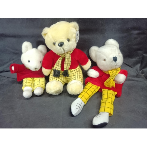 580 - A Rupert the Bear Glove Puppet and 2 x Other Cuddly Ruperts