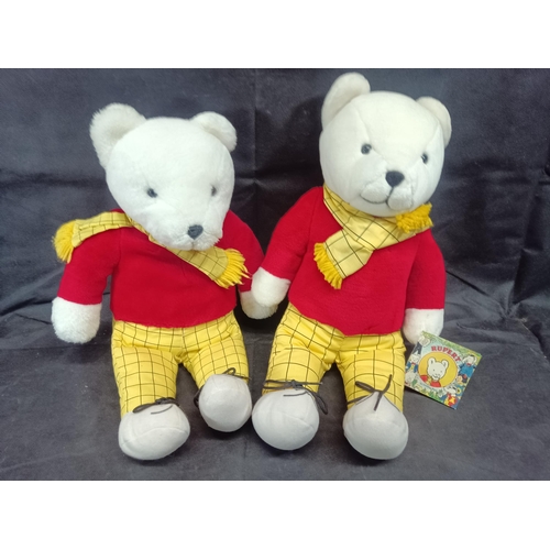 579 - 2 x Rupert the Bear Cuddly Toys - Golden Bear with Tags