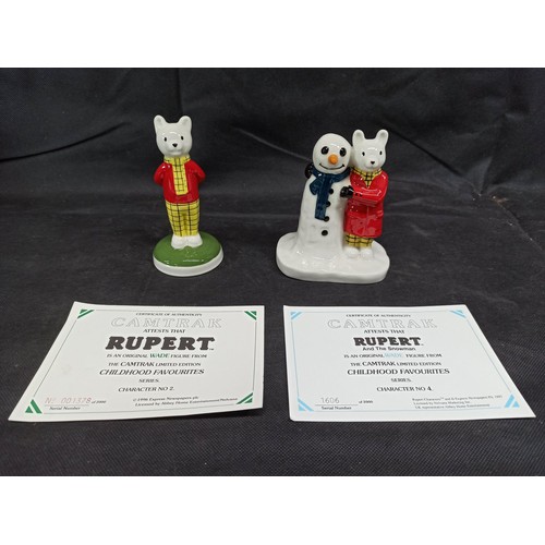 561 - Wade Camtrack Rupert the Bear Figurines x 2 - Rupert Character no.2 and Rupert and the Snowman Chara... 