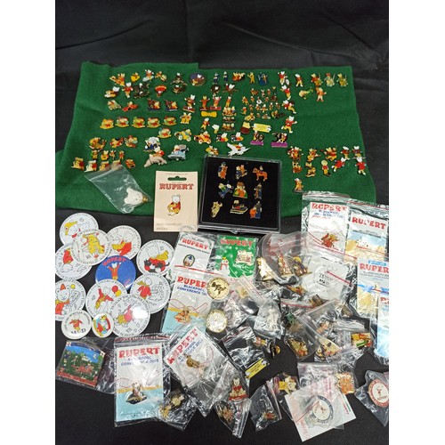 568 - An Enormous collection of Rupert the Bear Enamel and Button Badges