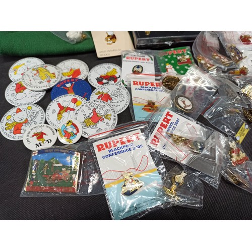 568 - An Enormous collection of Rupert the Bear Enamel and Button Badges