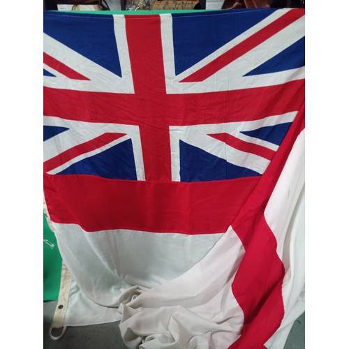 388 - Genuine White Linen Ensign Flag 270cm x 130cm Approx.