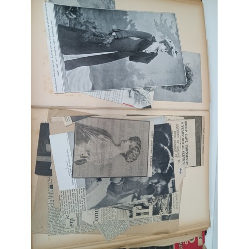 387B - 2 x Large Scrapbook (full) the first of mainly 1950's newspaper cuttings and the second 1940's inclu... 