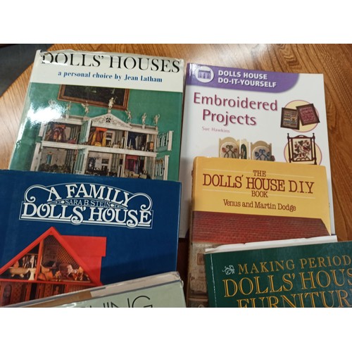 196B - Dolls House Books x 7 - Decorating , Making Dolls House Furniture, Embroidered Projects and More