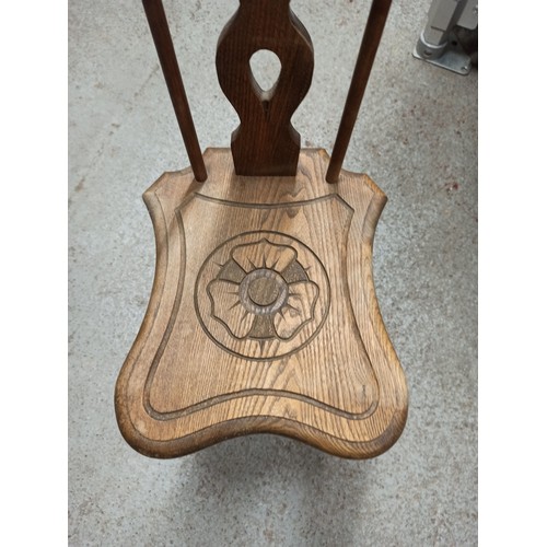 852 - Antique Country Oak Spinning Chair.