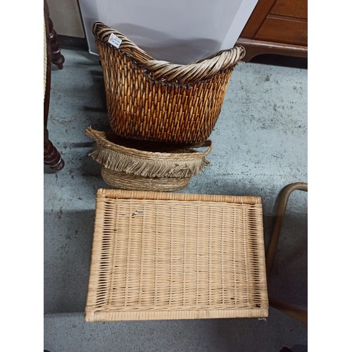 1119 - 3 x Wicker & Rattan Baskets.