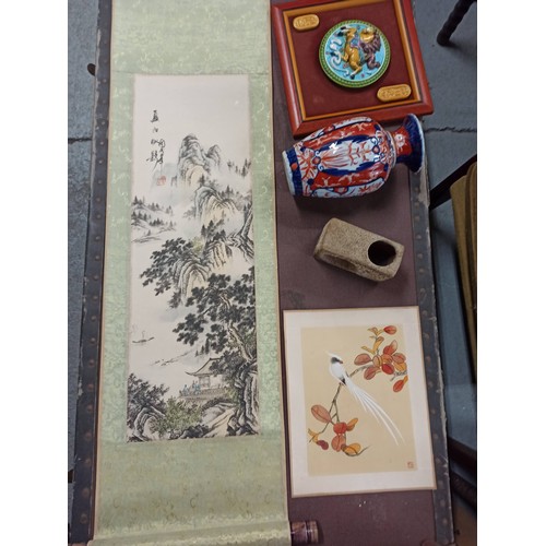 1009 - Satsuma Vase, Chinese Wall Hanging Pictures and More