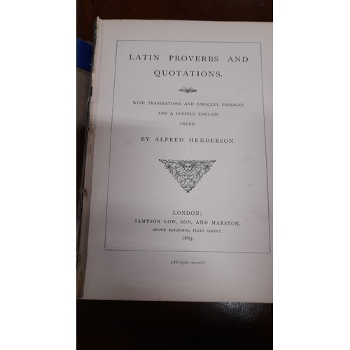 1158B - Latin Proverbs and Quotations  - Verbum Sapienti Sat. With Translations and Parallel Passages and a ... 