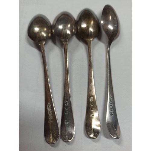 505B - 4 x Hallmarked Silver Teaspoons.