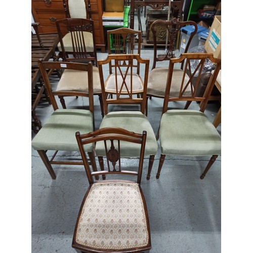 665C - A Selection of Edwardian and Other Inlaid Chairs