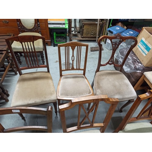 665C - A Selection of Edwardian and Other Inlaid Chairs