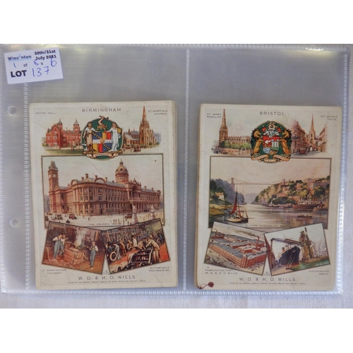 2137 - Category -Views & Places, Castles:  Wills XL12 x Cities of Britain, Carreras 24 x Old Staffordshire ... 