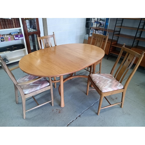 639 - An Ercol Saville, Ash, Light Finish Extending Dining Table and 4 x Chairs (In Very Good condition fo... 