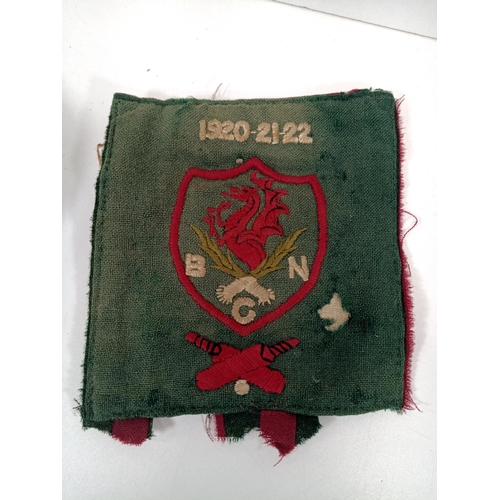 957 - A 1921-22 Welsh BCN Honors Hockey Cap and Cricket patch