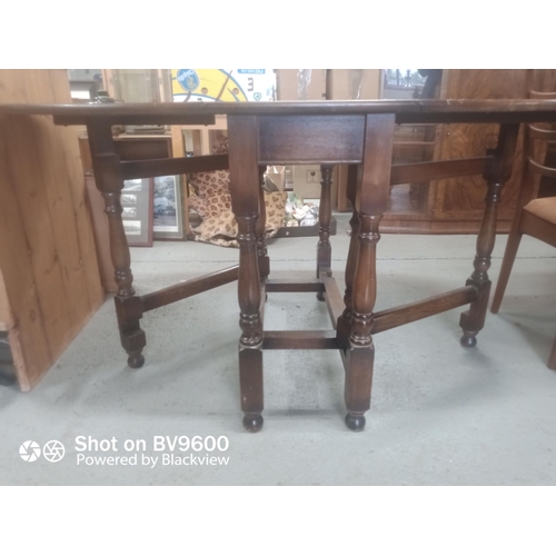 1129 - Oak Gate Leg Table 76cm H x 153cm L x 91cm