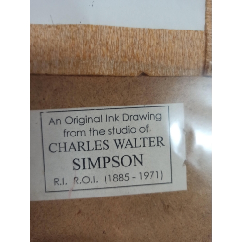 331E - An Original Ink Drawing from the Studio of Charles Walter Simpson