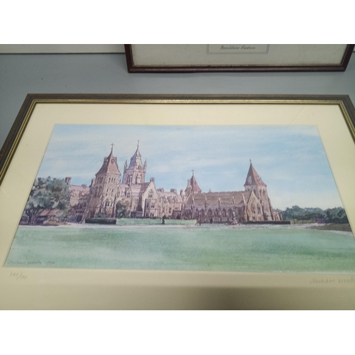 329 - A Michael Woods Signed Limited Edition Print of Charterhouse 55 x 38cm