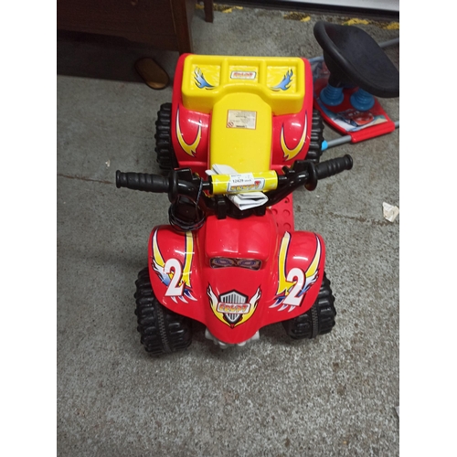 236 - Working Kiddies Electric Quad with Charger and Instructions & Cars Sled