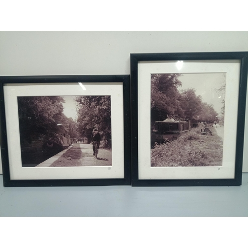 331L - 2 x Framed Photographs of Canal Side, Narrowboat Scenes