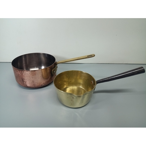 344 - A Vintage Brass & Copper Sauce Pans