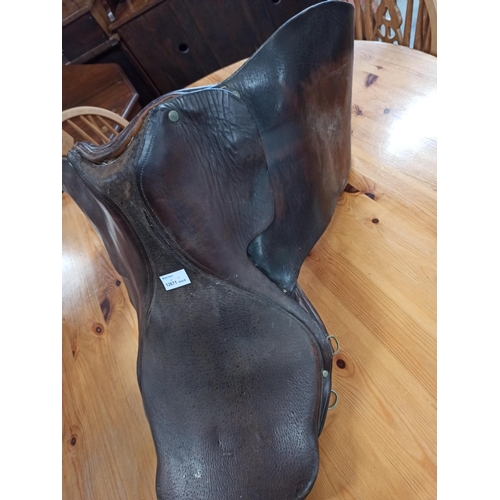 337 - A Brown Leather Horse Saddle.